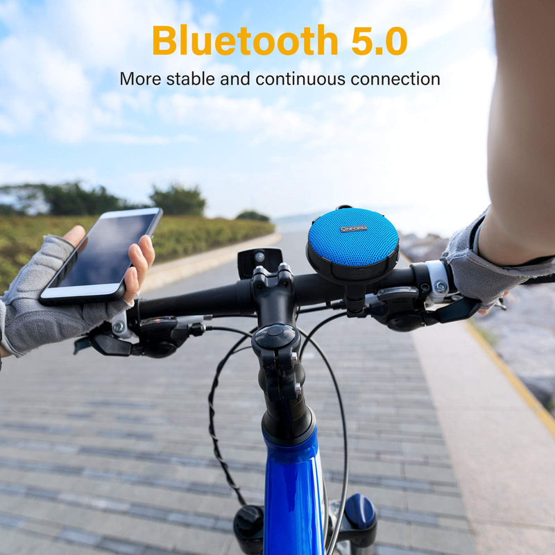 Onforu Bike Bluetooth Speaker with Bicycle Mount, Portable Wireless Shower Travel Speakers with Loud Sound, Bluetooth 5.0, IP65 Waterproof Mini Outdoor Speaker for Riding, Hiking and Camping, Blue