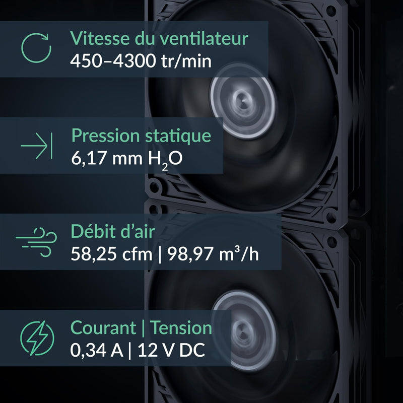 ARCTIC P9 Max - PC Fan, High-Performance 92 mm PWM case Fan, 450-4300 RPM, Optimized for Static Pressure, 0dB Mode - Black