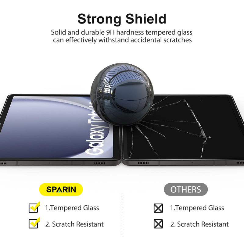 SPARIN 2 Pack Screen Protector for Samsung Galaxy Tab A9 Plus 11 Inch 2023, Case Friendly Tempered Glass HD Clear film for Samsung Tablet A9+ 5G (SM-X210/X216/X218) Galaxy Tab A9 Plus 11''