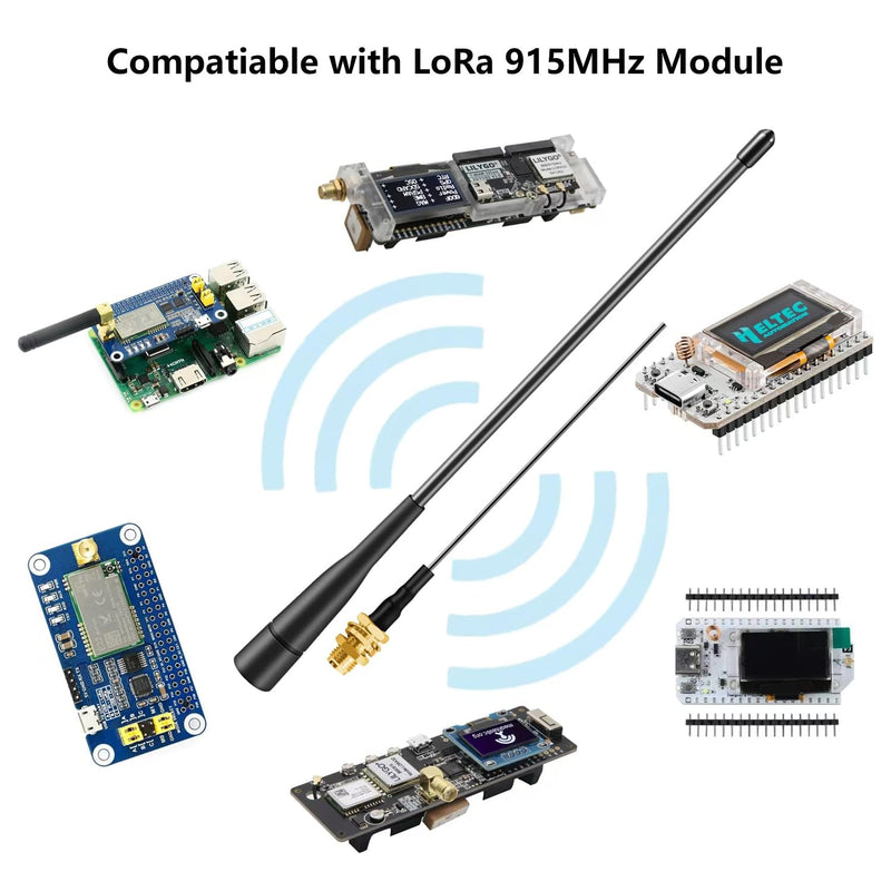 Meshtastic High Gain 915MHz LoRa Whip Antenna, 10dBi Long Range SMA Male Directional Antenna for ESP32 LoRa V3 Development Board 915MHz LoRa Module with 10cm IPEX Extension Cable (2 Sets), Slinkdsco 2 Sets Antenna with 10cm Cable