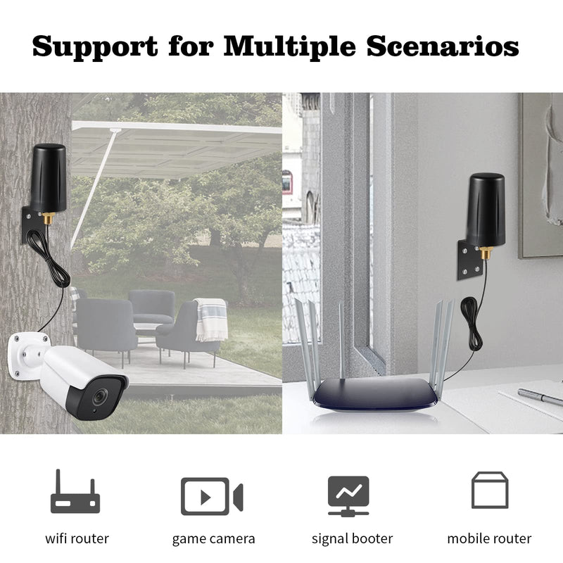 Outdoor 7dBi Dual Band 2.4GHz 5GHz 5.8GHz Long Range WiFi Booster Antenna for WiFi Router Hotspot Network Devices PC Security IP Camera Internet WiFi6 Desktop PC USB Adapter Card, Eifagur Wall Mount Antenna