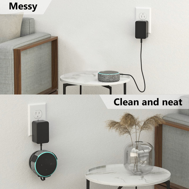 WALI Wall Mount for Echo Dot 3rd Generation, Speaker Bracket Holder with Cable Management for Dot 3rd GenerationSmart Home Speaker Assistant (SWM-EH-03B), Black