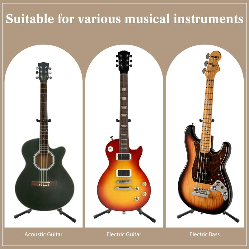 EASTROCK Guitar Stand - Guitar Stands Floor Adjustable Folding Guitar Stand for Acoustic Electric Bass Guitar Banjo Mandolin, Black Tripod with Foam Padding & Non-Slip Feet (1PACK) 1PACK