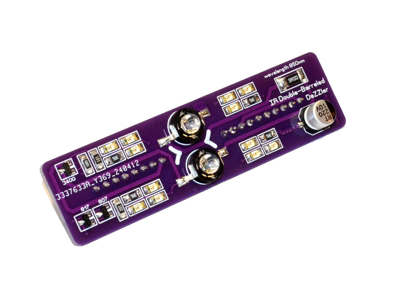 Double Barreled IR LED Blaster Dazzler 850nm Competible with Flipper Zero, Purple