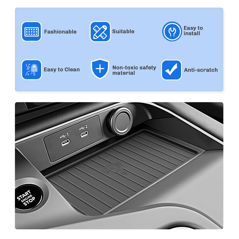 SXCY for 2026 Nissan Sentra Wireless Charging Protective Mats | for 2026 Nissan Sentra Accessories Center Console Inserts Liner Anti-Slip Anti-Dust Waterproof Mats 2026 Sentra Wireless Charging Protective Mat