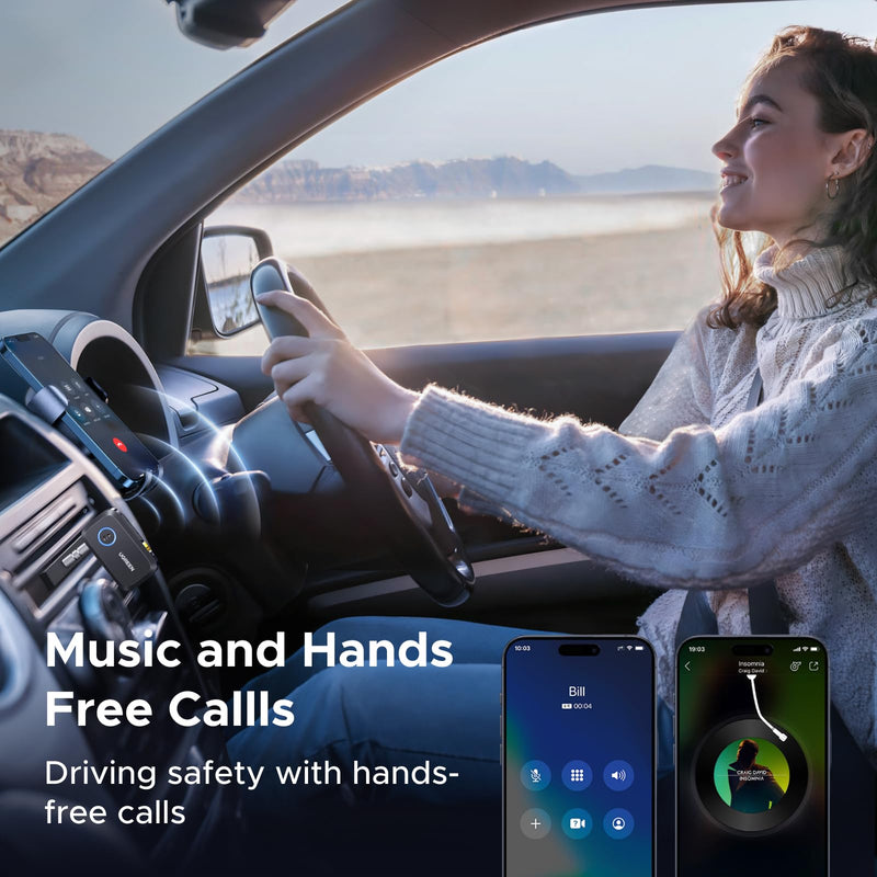 [AUSTRALIA] - UGREEN Bluetooth 6.0 Receiver for Car with LDAC, AI Noise Cancelling 3.5mm AUX Bluetooth Car Adapter, Hi-Res Wireless Audio Receiver for Home Stereo/Wired Speaker with Hands-Free Call,15H Battery Life 