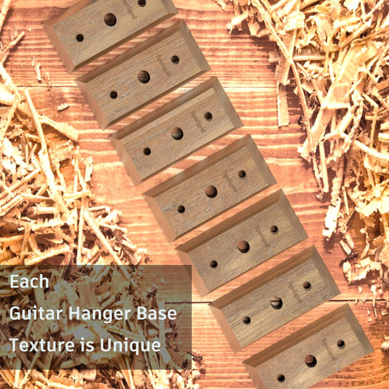 Guitar Wall Mount Hanger 3 Pack, Guitar Hanger,Black Walnut Guitar Hook Holder Stand for Acoustic Electric Bass Guitar Ukulele Mandolin at Home, Studio