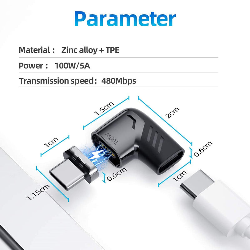 USB C Magnetic Adapter,(3 Pack) Magnetic USB C Adapter,PD 100W Quick Charge,480Mbps Data Transfer,Compatible with MacBook,USB C Devices USB 2.0 3 Pack