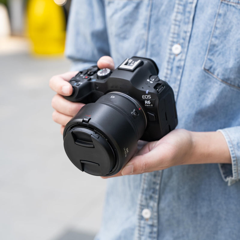 [AUSTRALIA] - JJC ES-73B Reversible Lens Hood Shade Protector for Canon RF 45mm RF45mm F1.2 STM Replaces Canon ES73B, Compatible with 67mm Filters & Lens Caps, No Vignetting Round Shape 