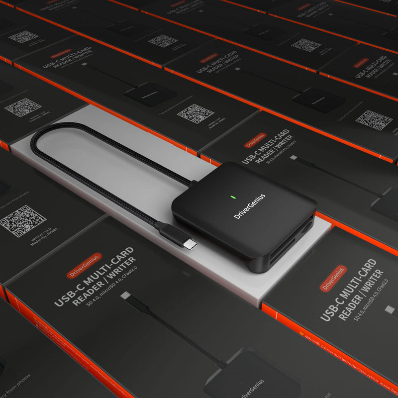 DriverGenius HB081 | 3-in-1 CFast 2.0 Reader USB-C UHS-II 4.0 SD/microSD Card Reader