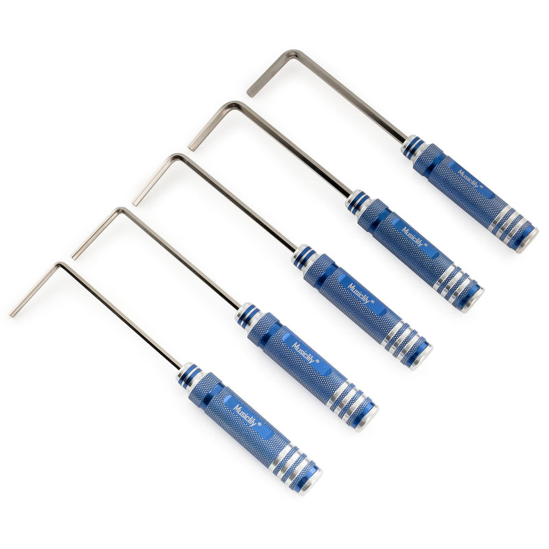 Musiclily Pro Hardened Steel 5Pcs Allen Keys Hex Wrenches Set for Guitar Bass Truss Rod Adjustment Full Set