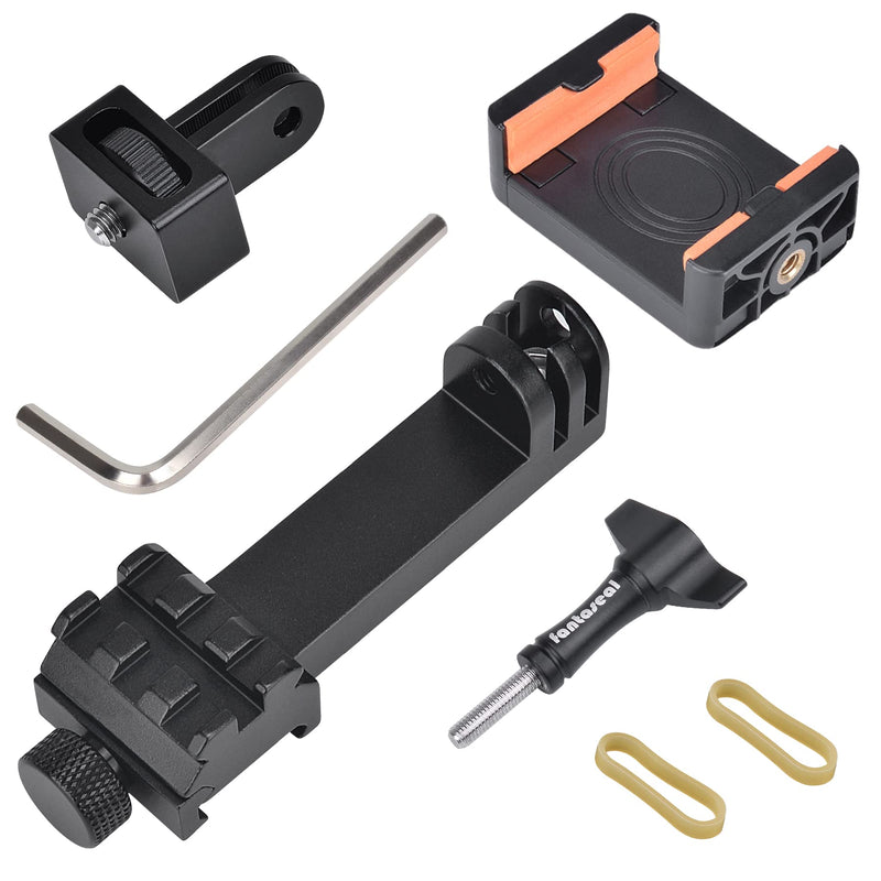 fantaseal High Precision Aluminum Alloy Cell Phone Smartphone Gun Clamp Mount Picatinny Rail Holder Airsoft Hunting FPV Video Recording Kit for iPhone YouTube Tiktok Vlogging Phone Picatinny Mount