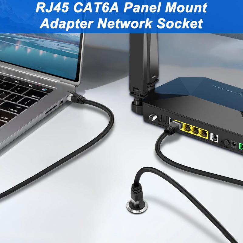 [AUSTRALIA] - XMSJSIY RJ45 CAT6A Panel Mount Adapter Thread Fixed Mount Coupler Ethernet Female to Female Pass-Through Connector Cat6A/CAT6/CAT5E 8P8C Network Socket LAN 