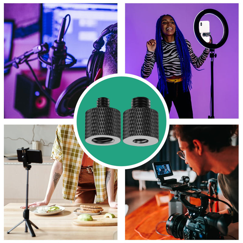1/4 to 3/8 Tripod Screw Adapter 4 Pcs 1/4 Male to 3/8 Female and 3/8 Male to 1/4 Female Camera Screw Adapter for Camera Mount Tripod Stand Microphone Stand Mic Mount