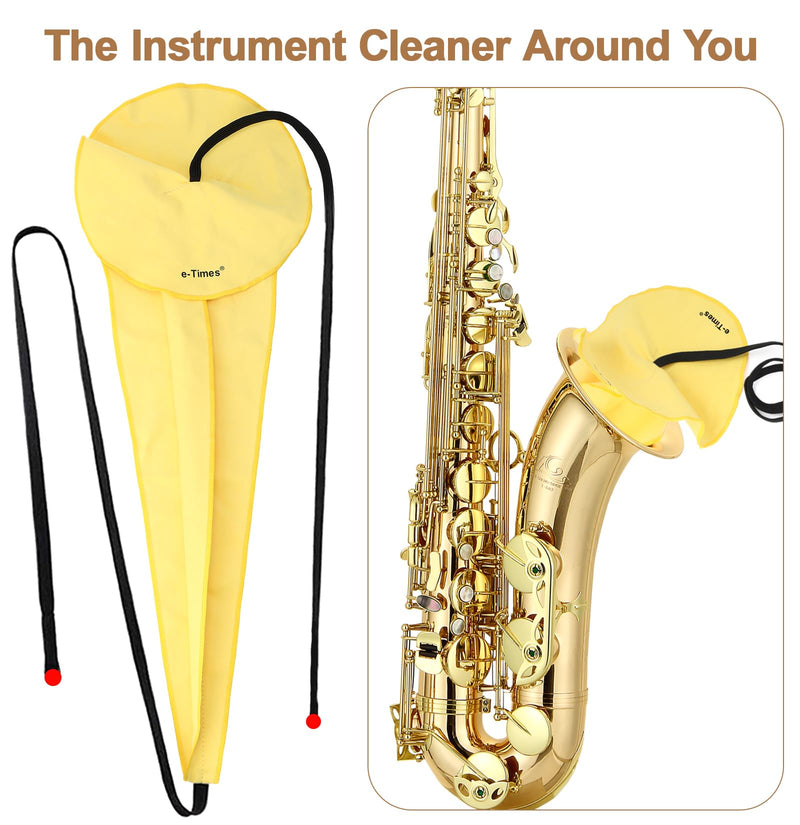 Saxophone Cleaning Cloth Kit, for Alto Tenor Soprano Sax and Other Wind & Woodwind Instruments, Including 1 * Cleaning Cloth and 1 * Mouthpiece Brush Alto Standard