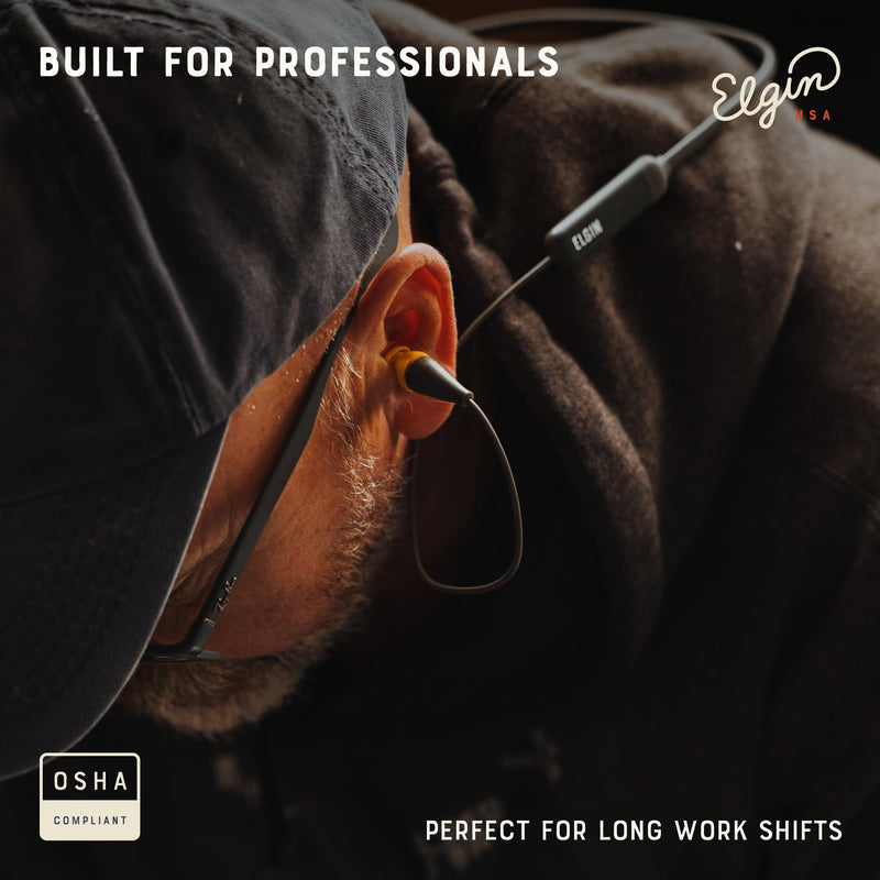 Elgin Discord Gen 2 Bluetooth Earplug Earbuds, Wireless Headphones | OSHA Compliant Noise-Isolating Safety, All-Weather Earphones for Industrial Work, and High-Noise Environments