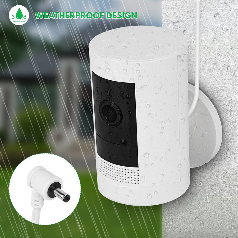 [AUSTRALIA] - ALERTCAM Power Adapter for Ring Stick Up Cam Battery(3rd Gen), with 30ft/9m Weatherproof Outdoor Cable Continuously Charge Your Camera, No Need to Change The Batteries White 