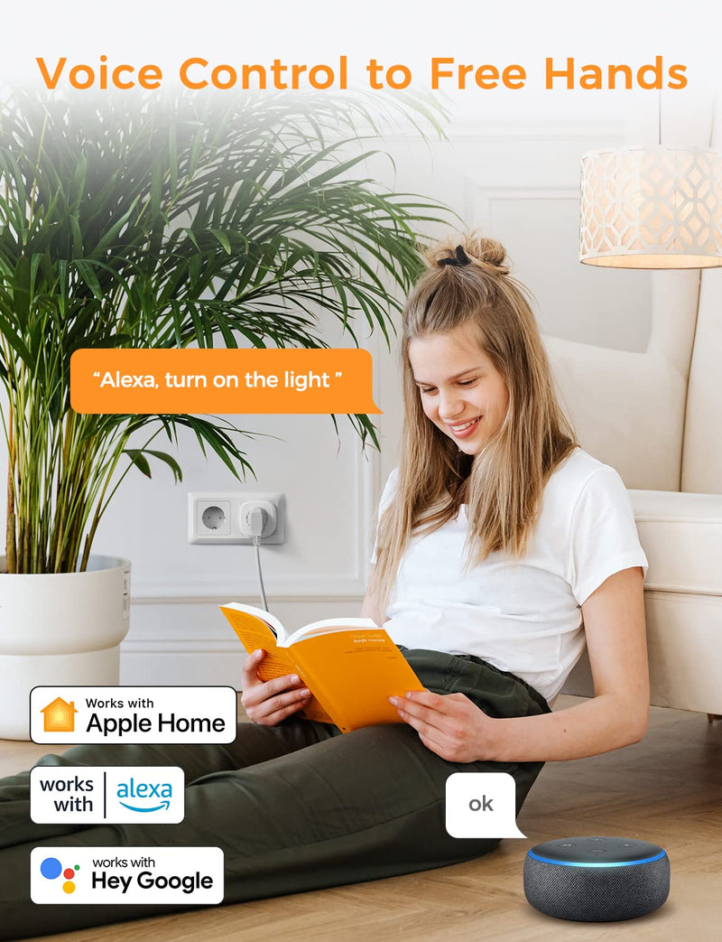 Refoss WiFi Socket with Apple HomeKit, Remote Control Smart Socket 16 A, Voice Control WiFi Socket with Timer, Works with Alexa, Siri, Google Assitant, Refoss App, Pack of 1 Compatible with HomeKit 1 Stück