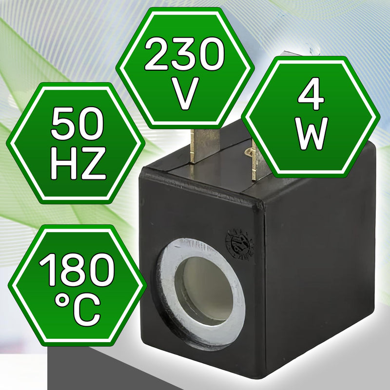 Coil Type AIF for Solenoid Valve 230 V 50 Hz with Hole Diameter 10 mm and Dimensions 29 x 22 x 27 mm ONIX TECH