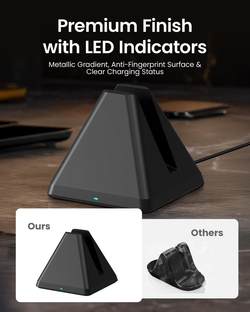 Wearable Battery Pack Charger + Charging Station Compatible with Ray-Ban & Oakley Meta Smart Glasses Gen 1 & Gen 2, Ultra-Light Mini Power Bank & Safe Charging Dock with Proprietary Handshake Protocol