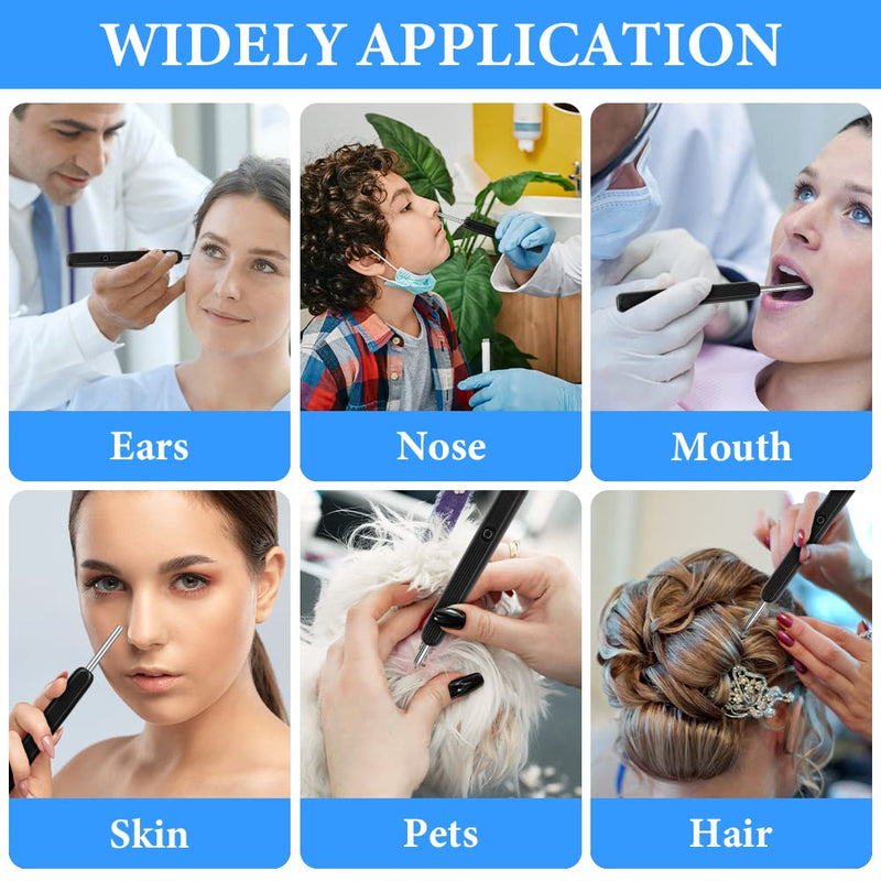 ACWOO Ear Wax Remover Otoscope, Ear Cleaner Camera Ultra Thin, IP67 Waterproof Ear Endoscope Ear Cleaner for Adults, Wireless HD Otoscope for Adults, Children and Pets, Black