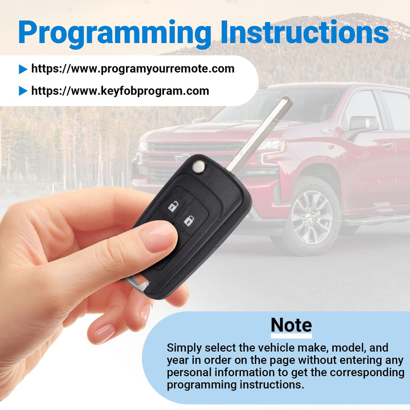 Car Key Fob Keyless Entry Remote Flip Replacement for 2010-2019 Chevy Cruze Camaro Impala Equinox Malibu Sonic/GMC Terrain/Buick Lacrosse Regal Verano Encore Car Key Replacement for OHT01060512 4-Btn 1 Pack