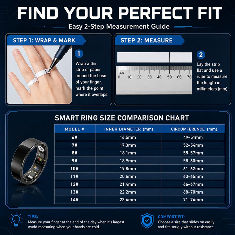 Smart Ring for Women Men Health Tracker - IP68 Waterproof Fitness Ring with Heart Rate/Blood Oxygen/Blood Pressure/Sleep Tracker/Step/Calories for iOS and Android,No Subscription Fee,Gold 13
