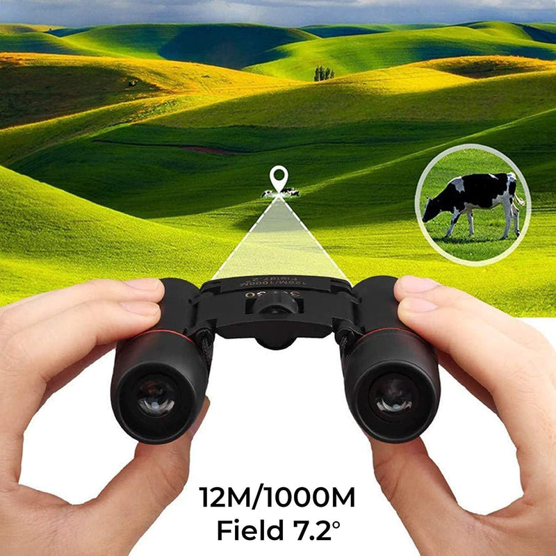 30X60 Mini Pocket Binoculars Compact, Small Lightweight Foldable for Adults Kids Bird Watching, Travel, Opera Concert, Hiking, Cruise, Football Game. Green Film, Black