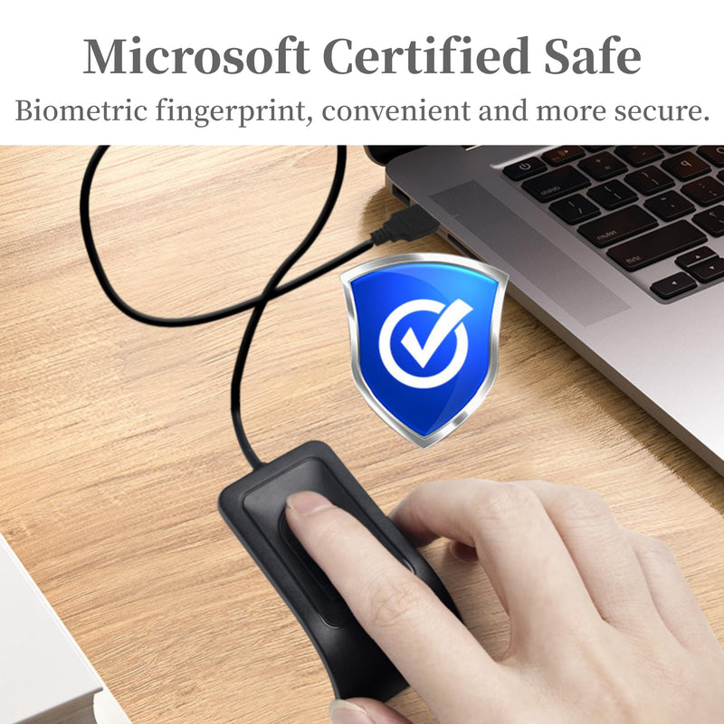 Desktop USB Fingerprint Reader, Computer Fingerprint Key Reader, USB Security Key with Extension Cable for Auto Calibration Recognition, Password