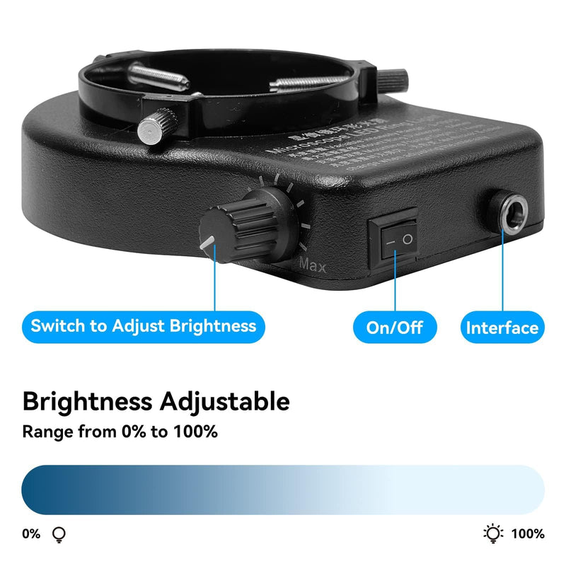 USB LED Ring Light Illuminator, 144 64 LED White Adjustable Lamp for Industry Monocular Binocular Trinocular Stereo Video Lens Microscope & Camera (USB 144 LEDs)… 144 LED
