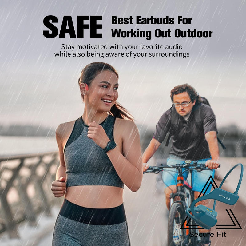Running Wireless Waterproof Bone Conducting Conduction Headphones Bluetooth Bone Conduction Earbuds Earphones Headset Waterproof Open Ear Earbuds Headphones Wireless Bluetooth Beige