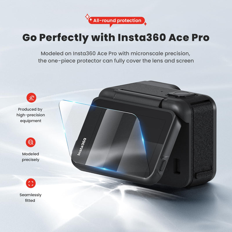 Silicone Case Bag with Lens Cap Screen Protector for Insta360 ACE PRO,debous Soft Rubber Cover Protection LCD Lens Glass Screen Protective (Black)