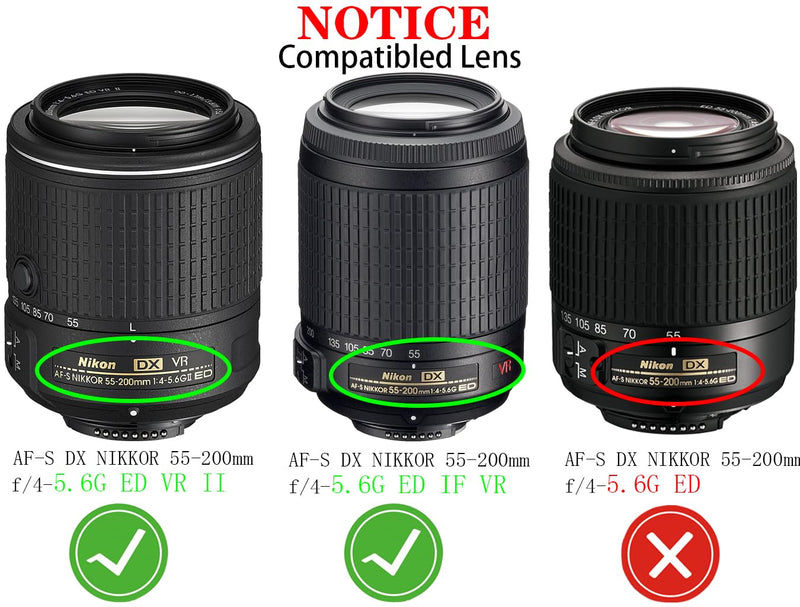 [AUSTRALIA] - HB-37 Lens Hood Shade for Nikon AF-S DX NIKKOR 55-200mm f/4-5.6G IF-ED VR,NIKKOR 55-200mm f/4-5.6G ED VR II(Not for 5.6G ED VR),HUIPUXIANG 52mm Lens Hood 