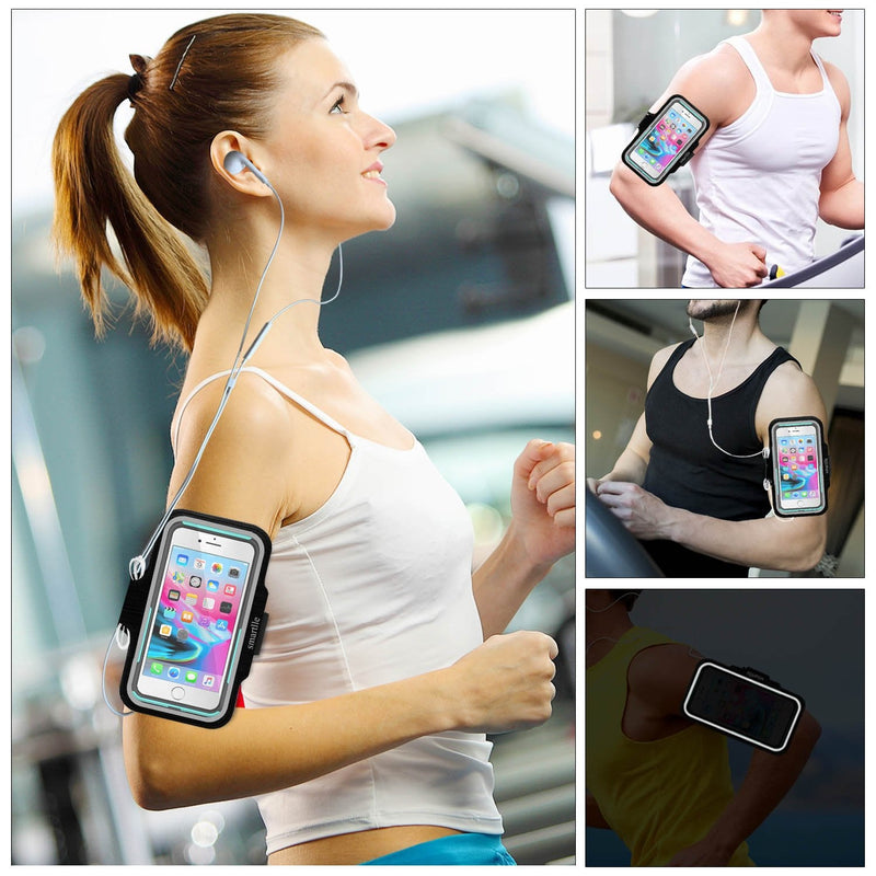 Phone Holder for Running, Armband for Cellphone, iPhone 13 12 11/13 12 Pro/13 12 11 Pro Max/XR/8 7 6s Plus, Samsung Galaxy A/S/Note, LG, Moto, Up to 6.9’’, for Exercise, Gym, Workout-Black Black