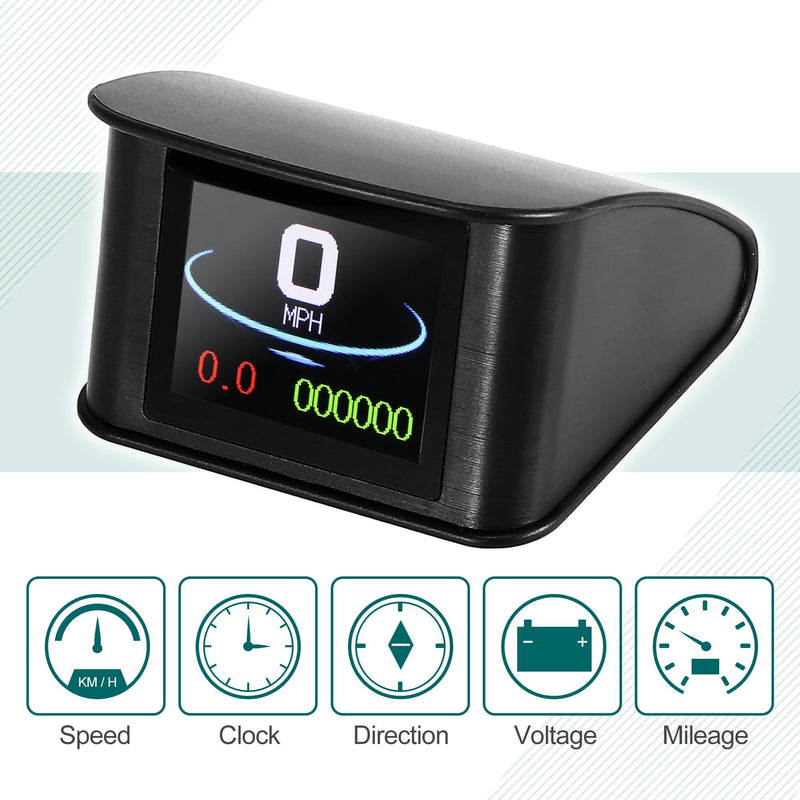 X AUTOHAUX 2.2 Inch Mini HUD Head Up Display Car Dashboard Digital Speedometer Multifunction Data Display Error Alarm TFT LCD Display with OBDII EUOBD