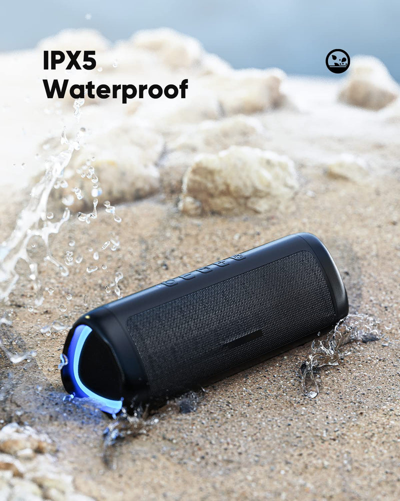Bluetooth Speaker with HD Sound, Portable Wireless, IPX5 Waterproof, Up to 24H Playtime, TWS Pairing, BT5.3, for Home/Party/Outdoor/Beach, Electronic Gadgets, Birthday Gift (Black) 1pcs-Glossy Black
