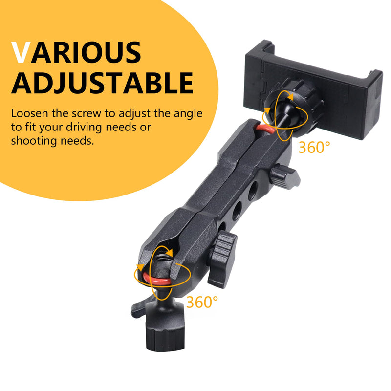 Dash Mount Phone Holder Compatible with 2012-2023 Jeep Wrangler JK JL Gladiator JT 2021 2022 2023 2024 2025 New Ford Bronco 2/4 Door, ONLY Phone Part Which Mounts on All Picatinny Rail JL Phone Holder Only