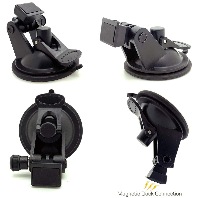 Strong Suction Mount w/Magnetic Dock Cradle for Cobra RAD 700i Dual Pro 360 & Road Scout Radar Detectors (EZ Magnet Connection)