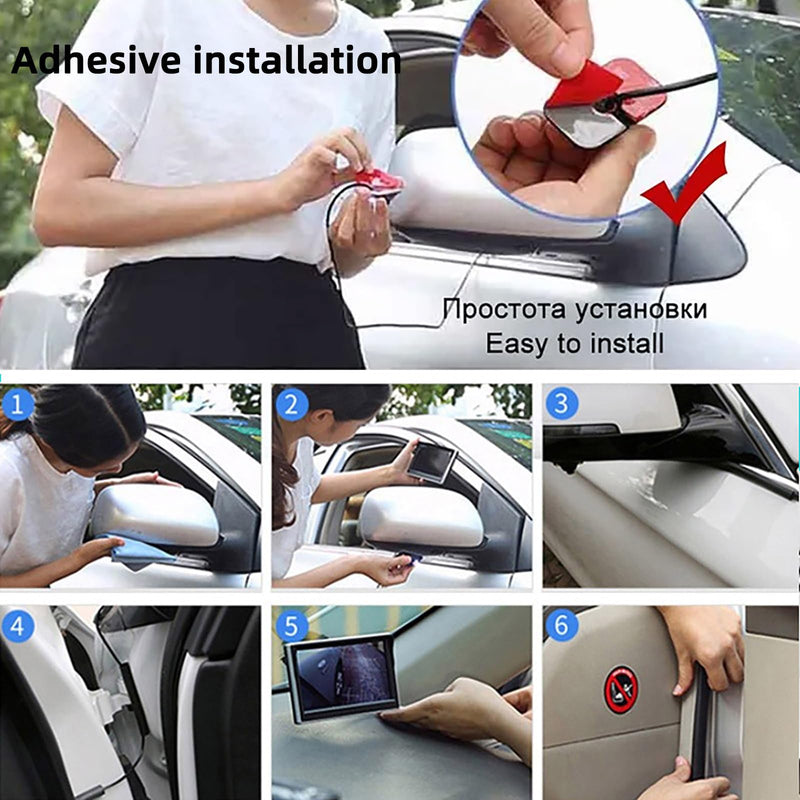 Car Side Rear View Backup Camera Reversing 5 in Monitor Reverse Image Front Parking Night Vision Rear Mirror Positive for Vehicle