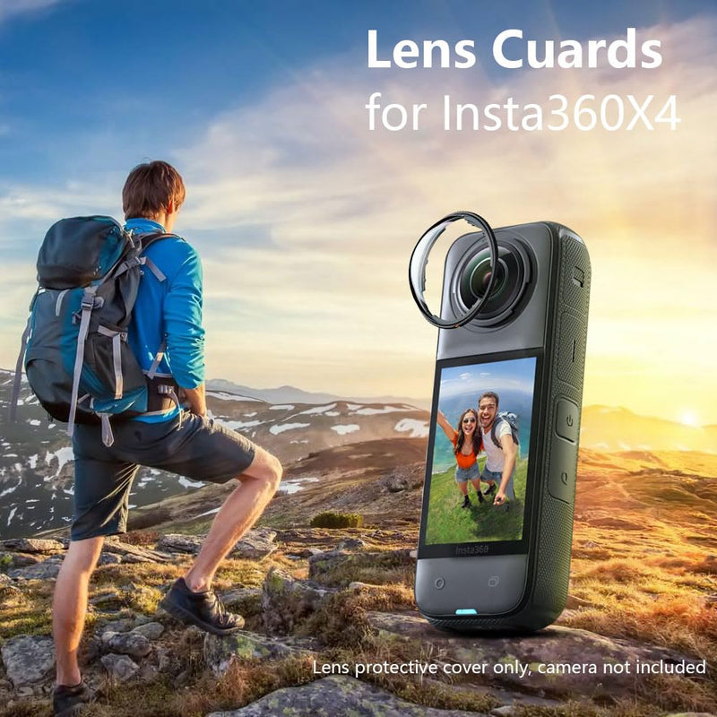 Lens Guard for Insta360 X4, Lens Protector Removable PC Protective Lens Cover for Insta 360 X4 Accessories(2 sets - 4 pcs)
