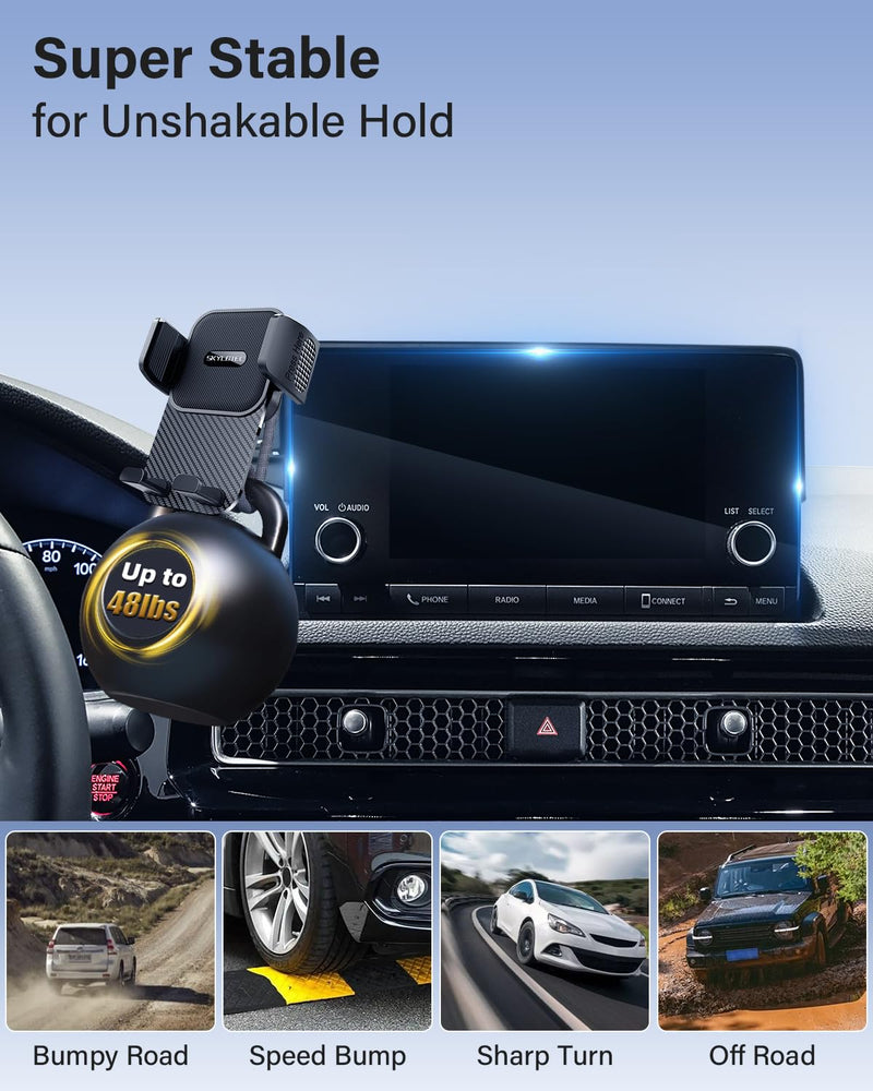 SKYLOTEC Dual Phone Holder for MINI Cooper R56 2007-2013 Accessories | Dashboard MINI Cooper Phone Mount Accessories, for iPhone Smartphones, Not Block Air Vent, Not for R60, Countryman
