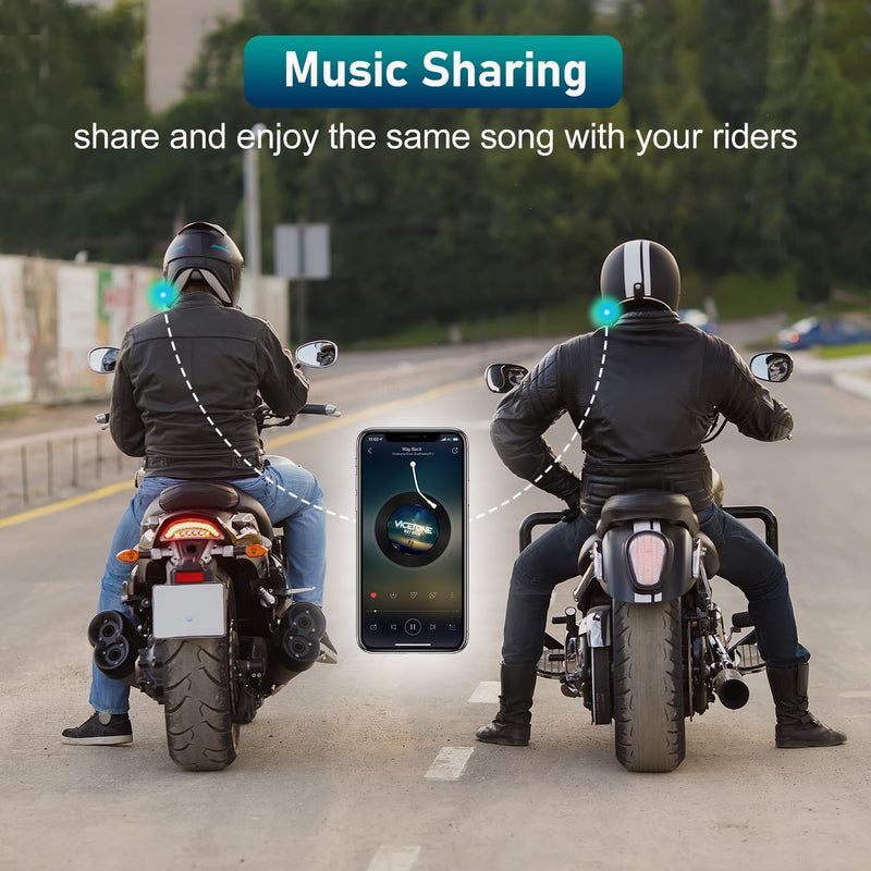 Motorcycle Helmet Intercom, TK-X4SC Helmet Bluetooth Headset for 6 Riders Up to 2000m, Music Share/Noise Reduction/Bluetooth 5.4/LCD Screen, Motorcycle Headphones(1 Pack) TK-X4SC Single