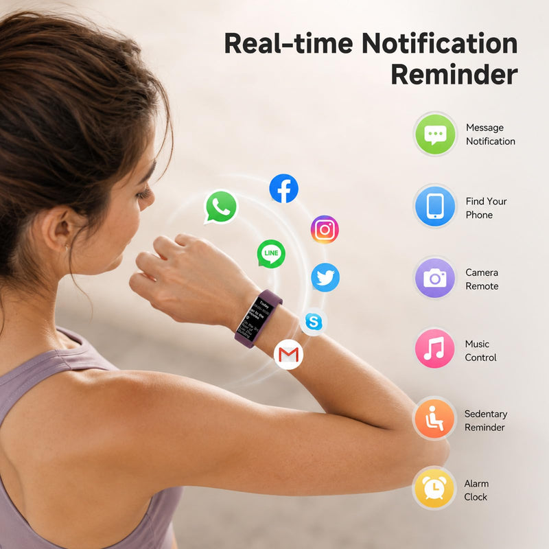 KPEP Fitness Tracker with 24/7 Heart Rate/SpO2/Blood Pressure/Sleep Monitor | 24 Sports Modes Activity Tracker with 1.13" AMOLED Screen, IP68 Waterproof Step Counter for Android iPhones Men Women Black