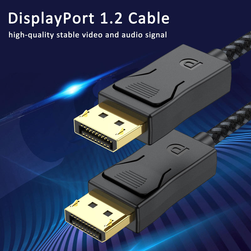 Display Port Cable 6 feet 10 Pack, DP DisplayPort Cable 1.2 [4K@70Hz, 2K@180Hz, 1080P@180Hz] High Speed Cord for Monitor Compatible with Sceptre Dell Acer AOC LG and More