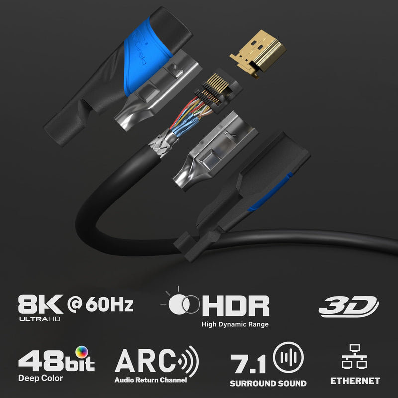 [AUSTRALIA] - KabelDirekt – 8K / 4K HDMI Cable – 1.5ft & More HDMI Cables (0.5ft–75ft) – German-Engineered HDMI Cord – Supports 10K/8K@60Hz/4K@120Hz – HDMI Cable for HDTV, PC, PS5, Xbox, Switch 1.5 ft 1-Pack Black/Blue 