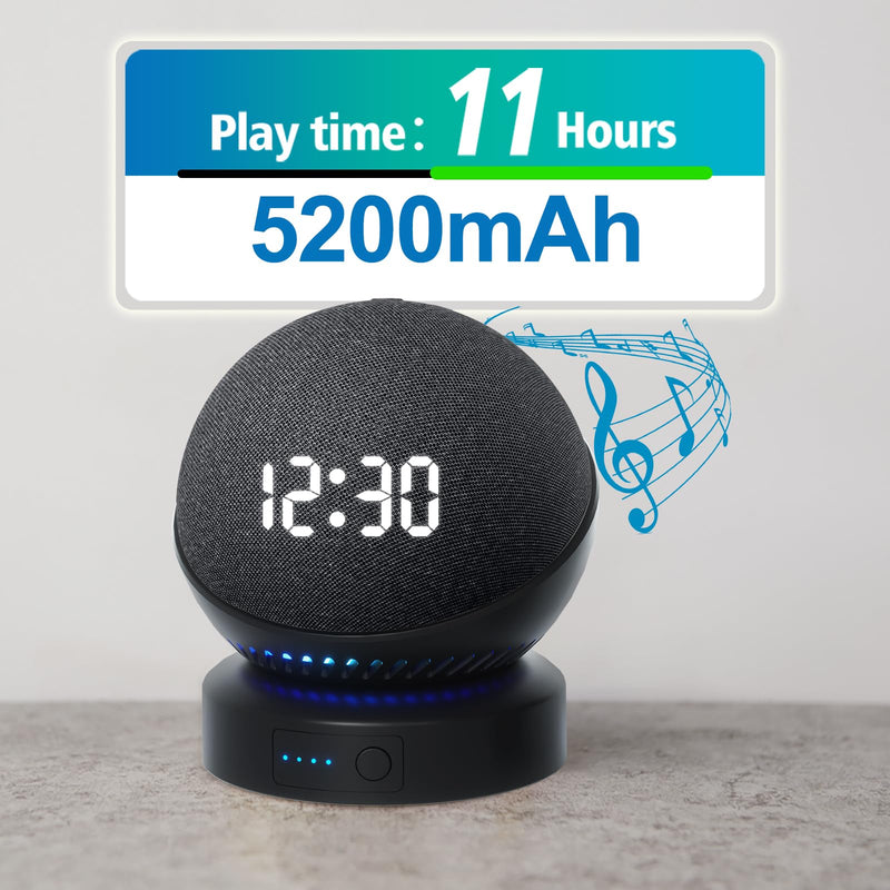 [AUSTRALIA] - Battery Base for D0/t 4th & 5th Generation Portable D0/t 5TH Gen and Google Nest WiFi Battery Base Stand, Not Including The Speaker (black) black 