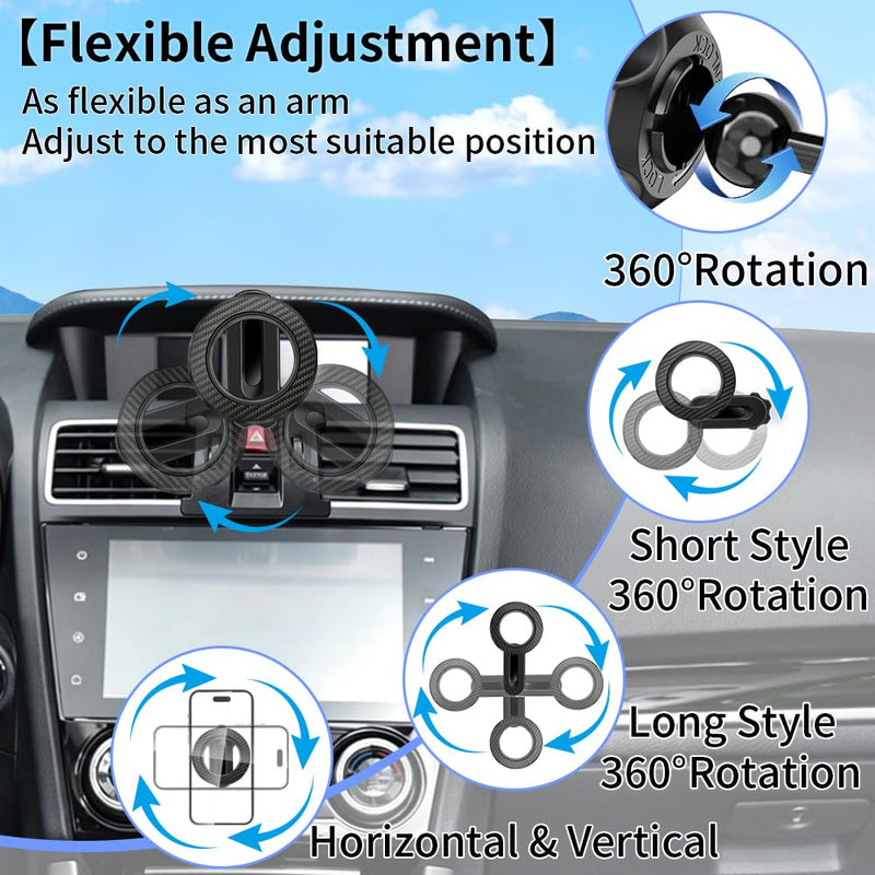 Car Phone Holder Mount for Subaru Forester 2014-2018 Accessories | Magnetic Cellphone Stand, Cell Phones Navigation Charging Screen Cradles,Double 360°Rotation,for Magsafe Magnet Accessory