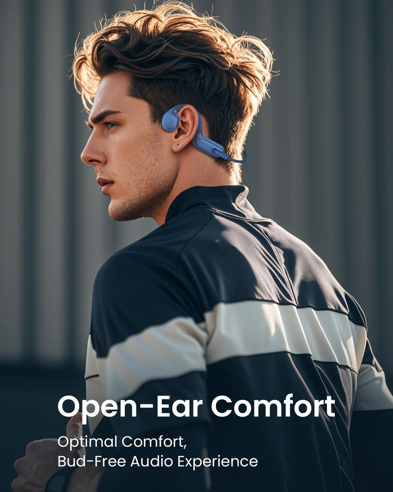 HIFI WALKER Waterproof Bone Conduction Headphones IPX8 for Swimming with 32GB MP3 Player, Bluetooth 5.3 Open-Ear Wireless Headphones for Running Cycling Gym - 8H Playtime & Fast Charging
