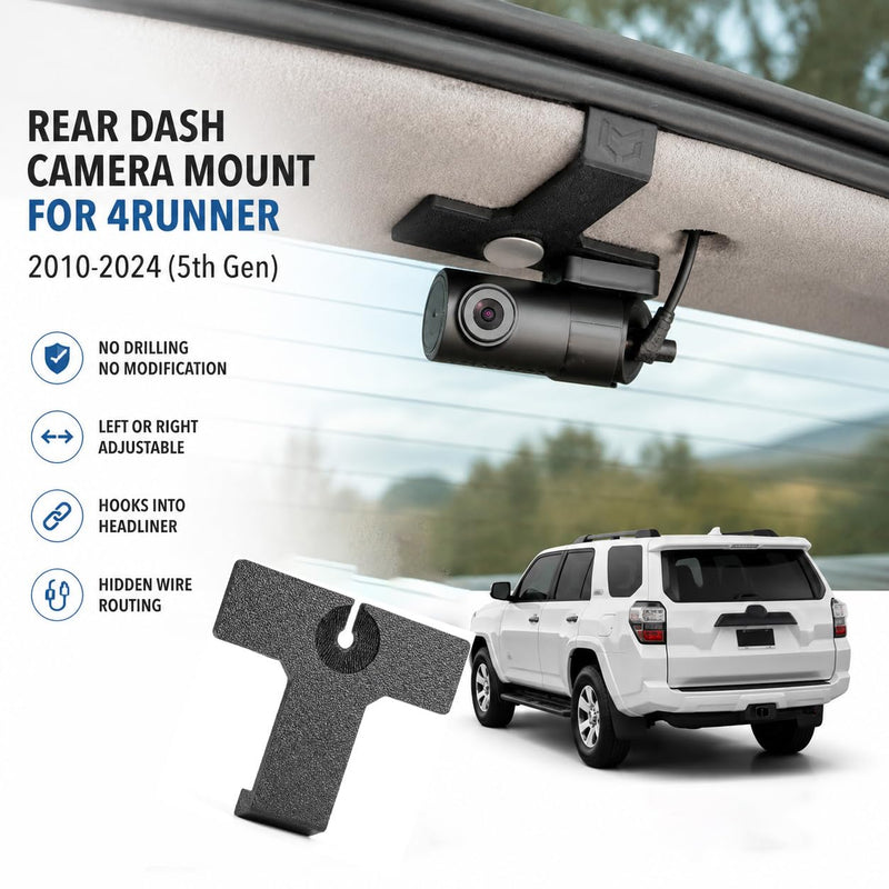 Rear Dash Camera Mount for 4Runner 2010-2024 (5th Gen) – Left/Right Adjustable, Hooks into Headliner, PETG-CF Material