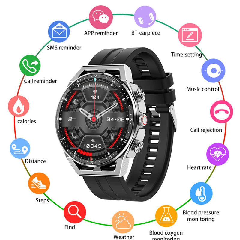 Tuanzi T20 Smart Watch with Earbuds 1.3 Inch Smartwatch Built-in Wireless Combo TWS HiFi Stereo Headset Heart Rate Monitor Fitness Tracker T20-Black